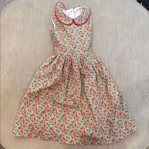 Seesaw Society Girls' Floral Dress with Red Trim